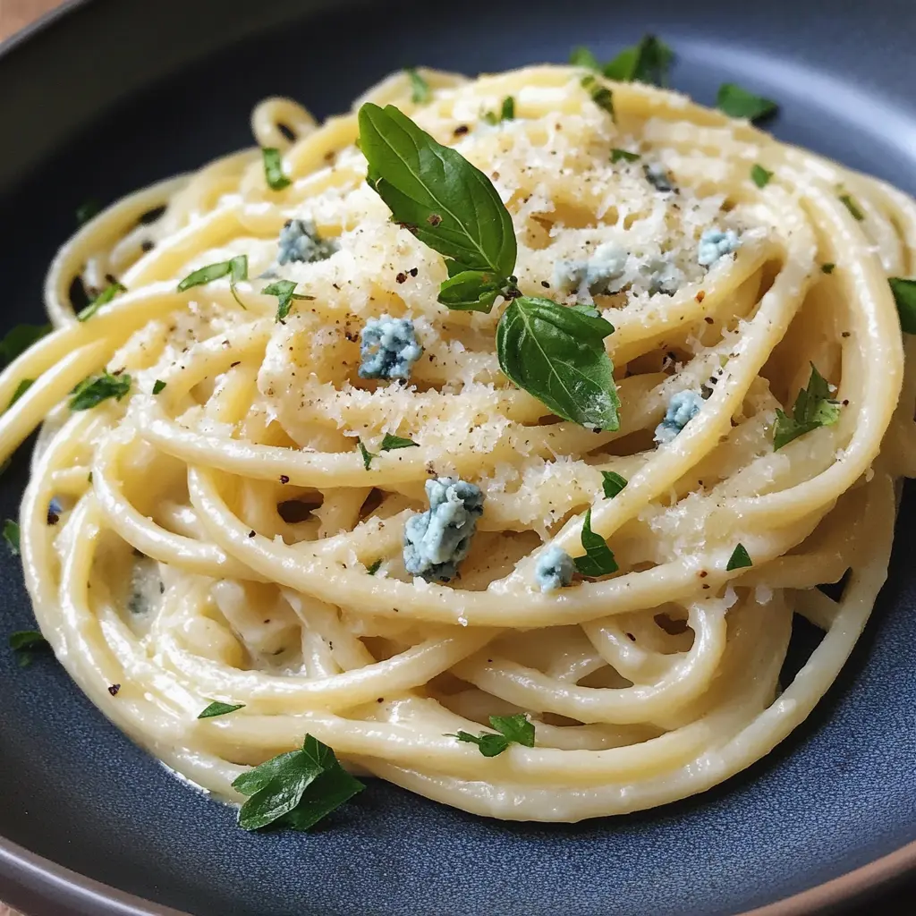 Pasta med ädelost.