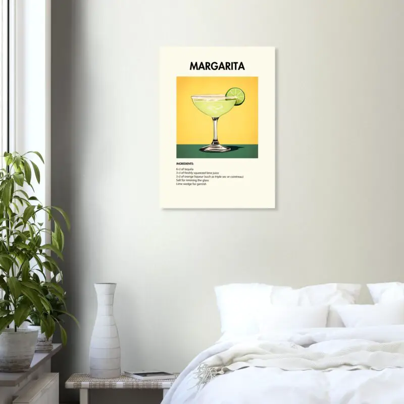 Bild på en av våra drinkposters, med motiv av drinken Margarita.